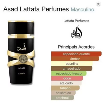 Perfume Árabe Lattafa Asad Masculino Original 100ml 15ml 5ml